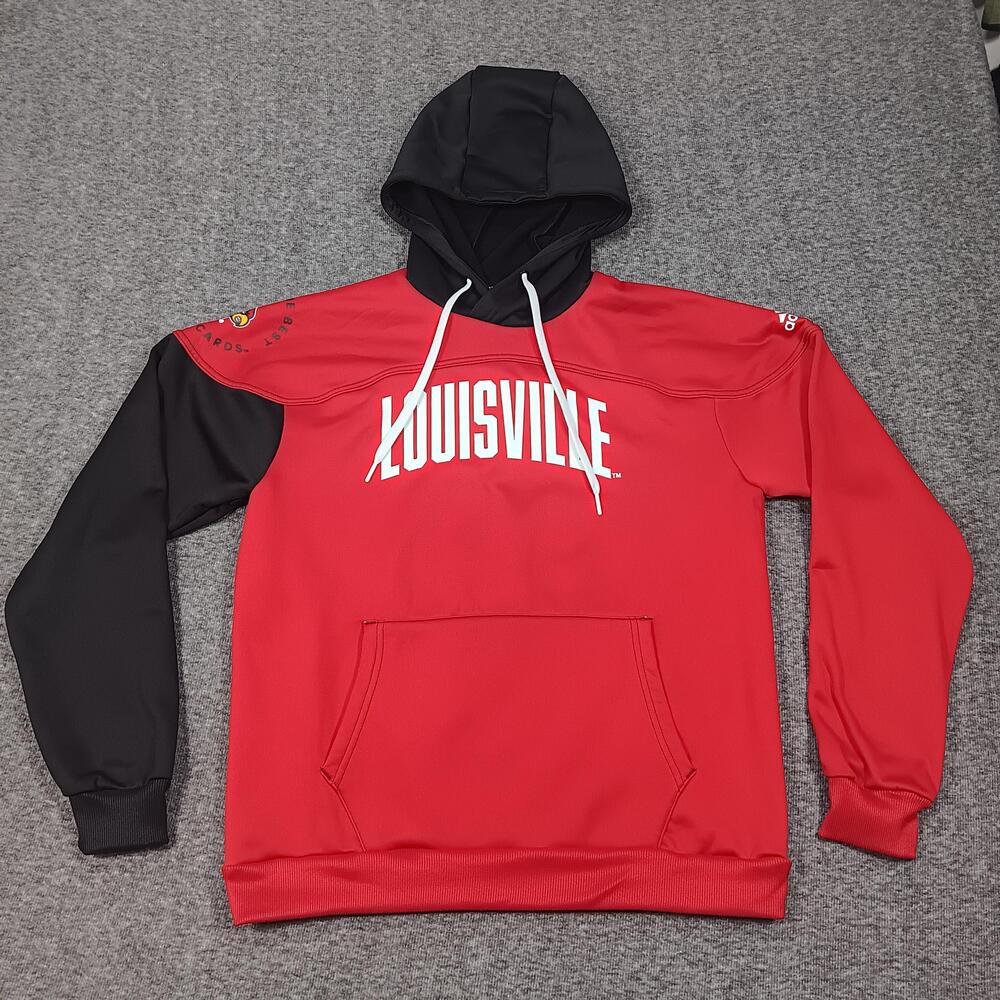 Louisville Cardinals Hoodie Mens Small NCAA Basketball Pullover Adidas AEROREADY